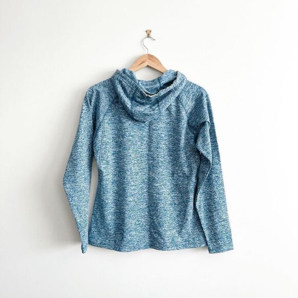 Fila Womens Hooded Performance Kangaroo Pockets Long Sleeve Teal Marl Medium - Picture 2 of 6